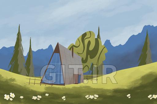 Beginners Modern Mountain Landscapes Procreate Mountain Scene with Cabin