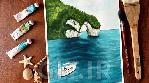 Paint a Summer Tropical Island with Watercolours