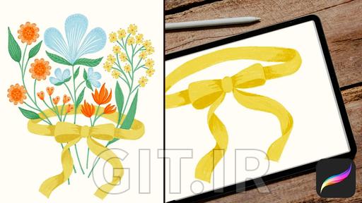 Ribbons and Flowers in Procreate: Illustrate a Loose Bouquet