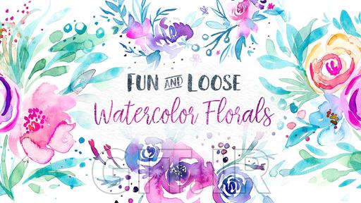 Fun & Loose Watercolor Florals, Leaves, & Butterflies / Beginner Level Tutorial