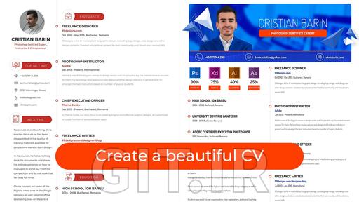 Create a beautiful CV (Resume) in Photoshop | 2 Versions