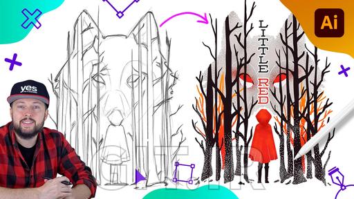 From Sketch to Vector Illustration - Fairy Tale