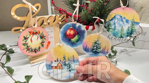 Transforming your Watercolor Paintings into Holiday Ornaments