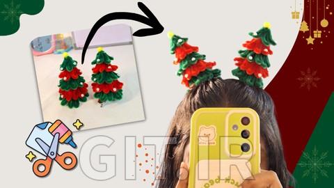 DIY Christmas Tree Hair Clip |  Craft Step by Step 101