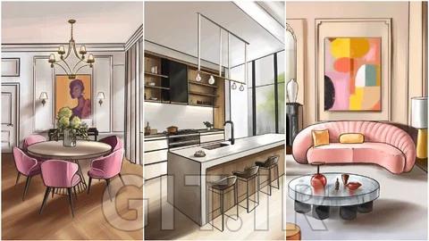 Interior Design Sketching in Procreate
