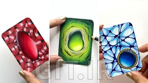Make Shiny Gemstones with Color Pencils for Zentangle Art