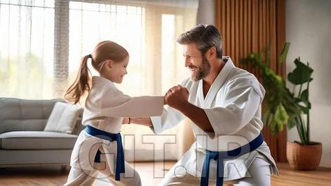 Learn how to teach your child martial arts at home.