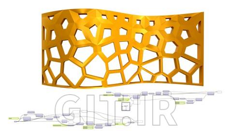 Voronoi Pattern using Attractors Surface Rhino & Grasshopper