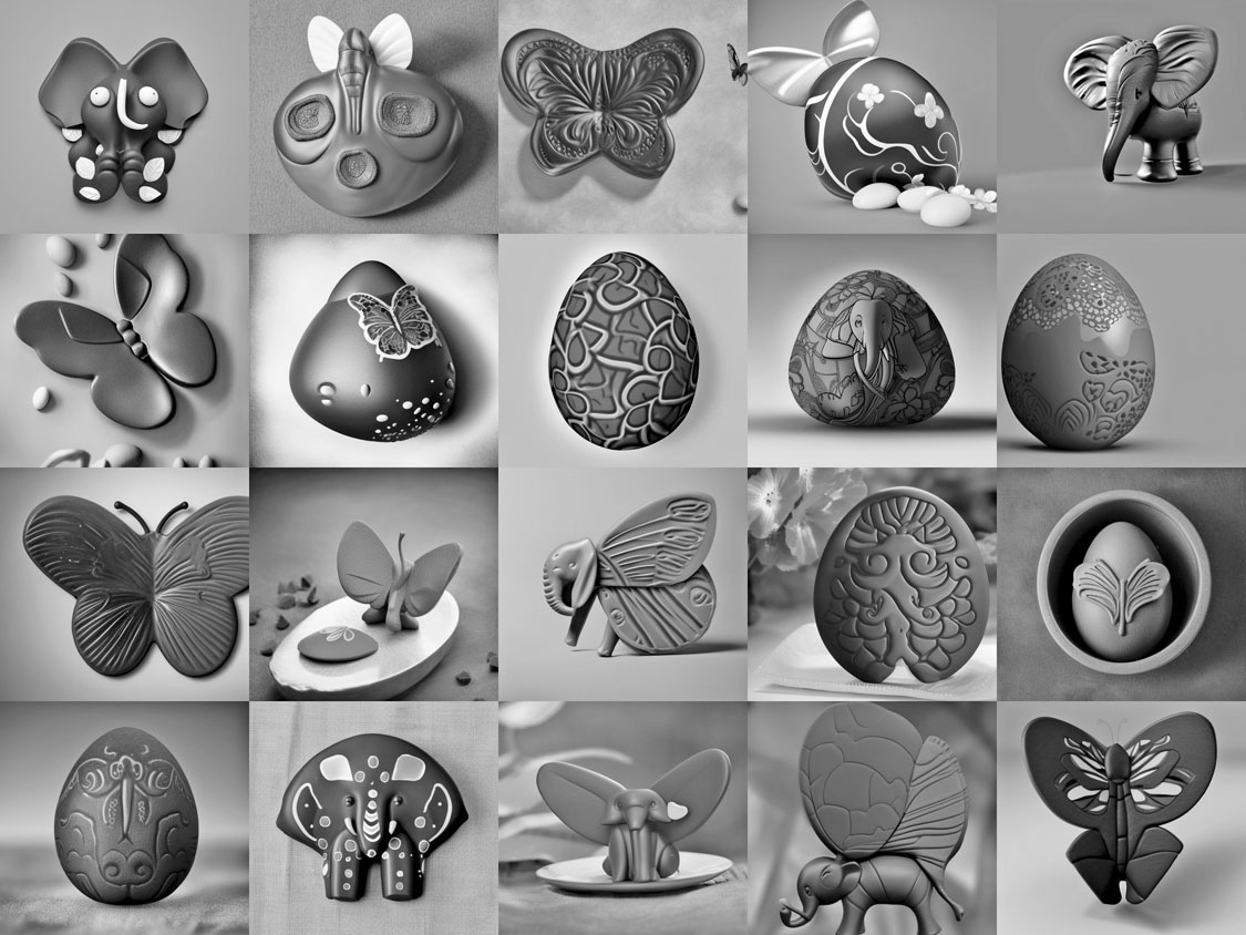 Phantafly-inspired artisanal chocolate concepts by Stable Diffusion