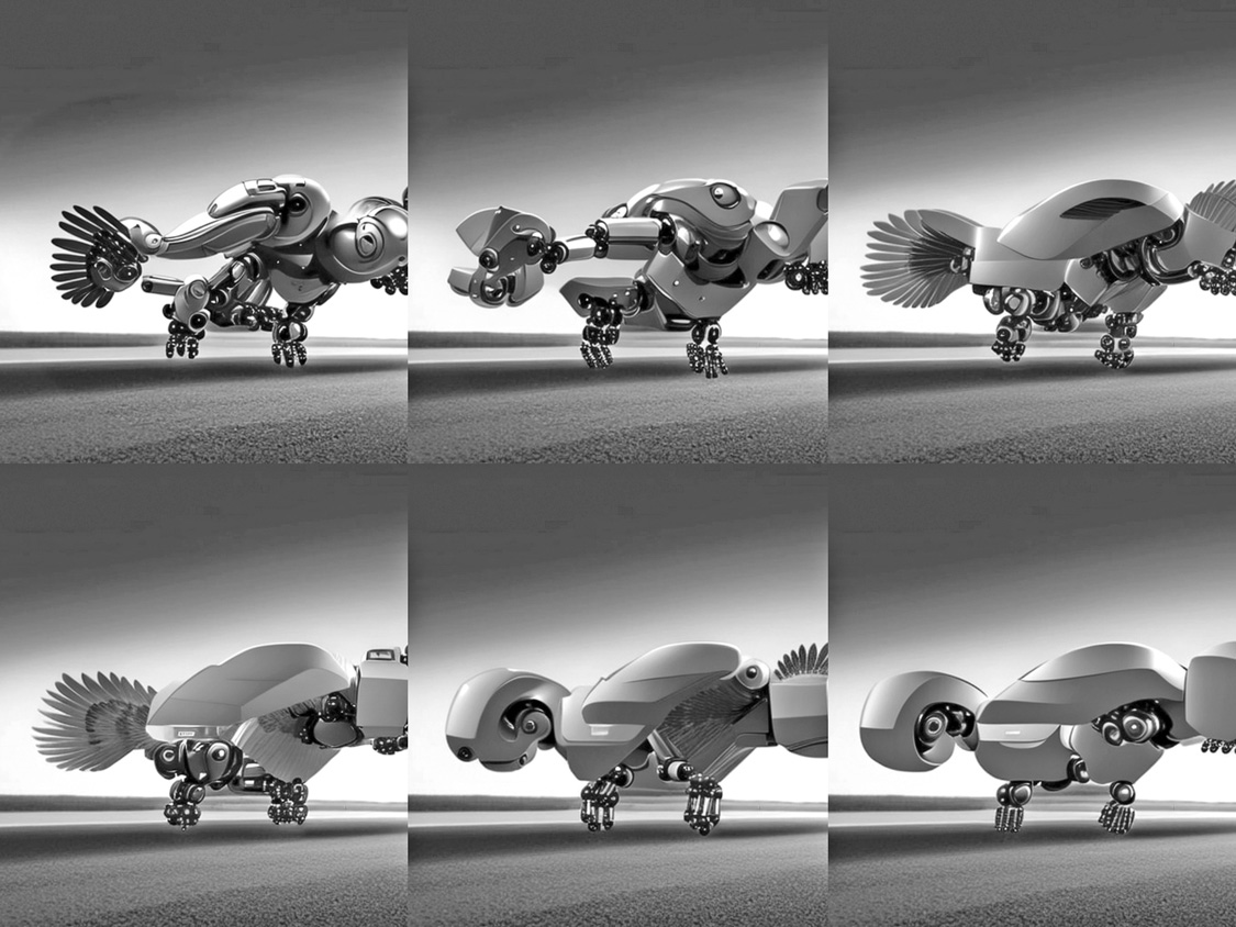 Stable Diffusion’s concepts of a flying automobile that resembles a robot eagle