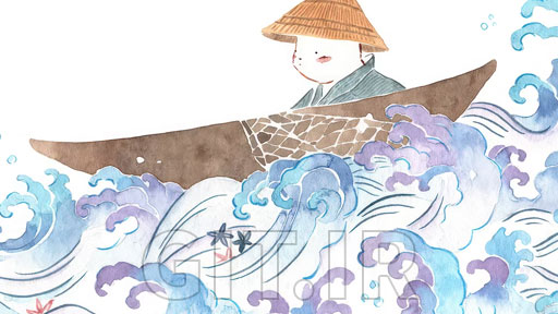 Watercolor Illustration with Japanese Influence